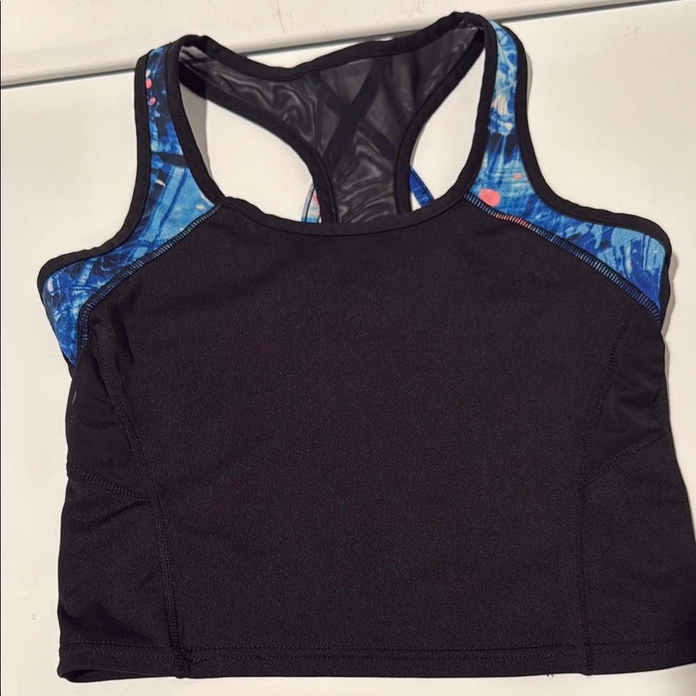 Black and Blue Women's Sports Bra